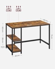 Письменный стол LWD47X, коричневый/черный цена и информация | Компьютерные, письменные столы | 220.lv