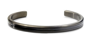Rebel&Rose Браслет Black Lines Solid Open Steel Bracelet RR-MB005-B цена и информация | Женские браслеты | 220.lv