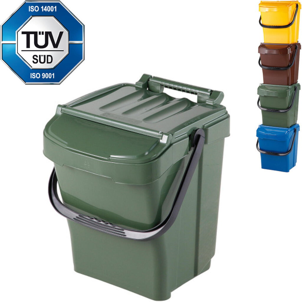Atkritumu šķirošanas tvertne Urba plus, 40L, zaļa цена и информация | Komposta kastes un āra konteineri | 220.lv