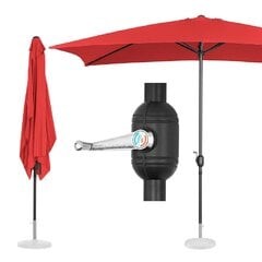 Terases lietussargs ar kloķi, 200x300 cm, sarkans цена и информация | Зонты, маркизы, стойки | 220.lv