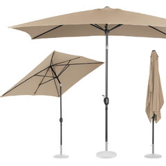 Saliekams lietussargs ar kloķi, 200x300 cm, bēšs cena un informācija | Saulessargi, markīzes un statīvi | 220.lv