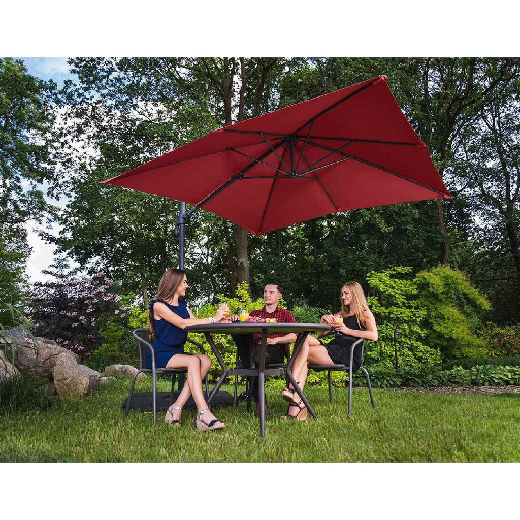 Dārza lietussargs, 250x250 cm, sarkans cena un informācija | Saulessargi, markīzes un statīvi | 220.lv