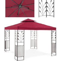 Dārza lapenes telts ar ornamentu, 3x3x2,6 m, sarkans цена и информация | Беседки, навесы, тенты | 220.lv