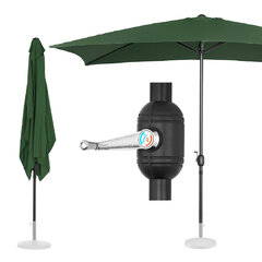 Dārza lietussargs ar kloķi, 200x300 cm, zaļš цена и информация | Зонты, маркизы, стойки | 220.lv