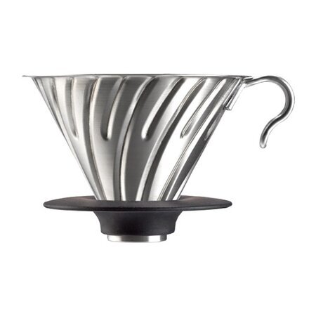 Hario metal Drip V60-02 tērauds ar silikona pamatni cena un informācija | Kafijas kannas, tējkannas | 220.lv