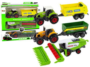 Lauksaimniecības tehnikas komplekts ar piekabēm Lean Toys cena un informācija | Rotaļlietas zēniem | 220.lv