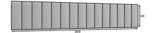 Mīksto sienu plākšņu komplekts Eltap Quadratta, 300x60 cm, pelēks cena un informācija | Mīkstie sienas paneļi | 220.lv