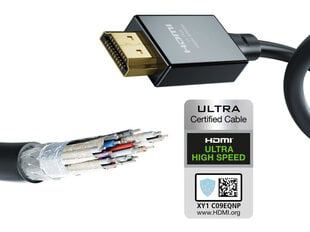Кабель INAKUSTIK Ultra High Speed HDMI 2.1 with Ethernet, 1.0 м цена и информация | Кабели и провода | 220.lv