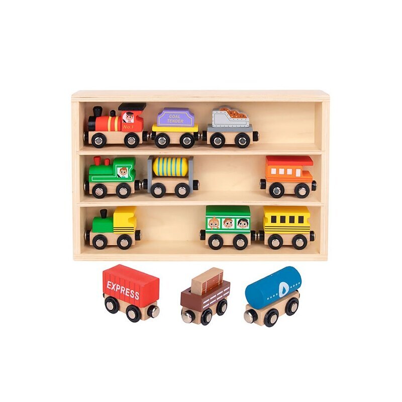 Koka vagonu komplekts ar magnētiem Tooky Toy cena un informācija | Rotaļlietas zēniem | 220.lv
