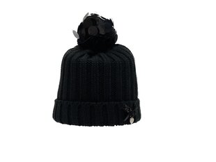 Cepure meitenēm Gianmarco Venturi, melna cena un informācija | Cepures, cimdi, šalles meitenēm | 220.lv
