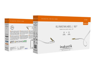 Kabelis Inakustik 3.5mm Male - 3.5mm Male 0.5m White цена и информация | Кабели и провода | 220.lv