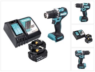 Аккумуляторная дрель Makita DDF 487 RM, 18 В, с аккумулятором и зарядкой цена и информация | Шуруповерты, дрели | 220.lv