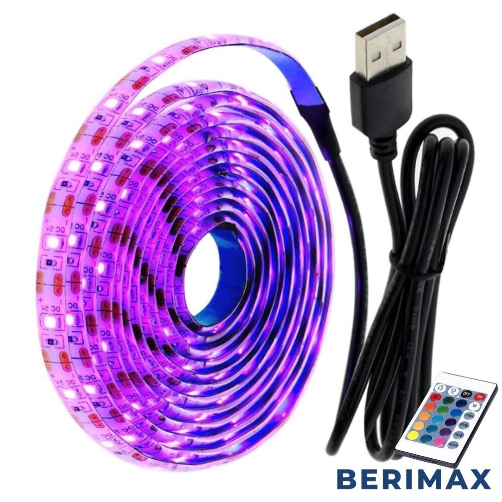 BERIMAX LED lente ar vadības paneli TV apgaismojumam 5M BRM_1404022 cena un informācija | LED lentes | 220.lv