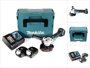 Аккумуляторная угловая шлифовальная машина Makita DGA 504 RFJ, 18В, с аккумулятором и блоком для зарядки цена и информация | Шлифовальные машины | 220.lv