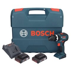 Bosch GSB 18V-55 Professional bezvadu triecienurbjmašīna 18 V 55 Nm bezsuku + 2x 2,0 Ah akumulators + lādētājs + futrālis цена и информация | Шуруповерты, дрели | 220.lv