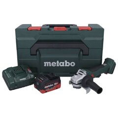 Аккумуляторная угловая шлифовальная машинка Metabo W 18 LT BL 9-125, 18 В, с аккумулятором и блоком для зарядки цена и информация | Шлифовальные машины | 220.lv