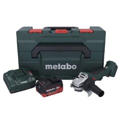 Metabo W 18 L BL 9-125 akumulatora leņķa slīpmašīna 18 V 125 mm bezsuku + 1x akumulators 10,0 Ah + lādētājs + metaBOX cena un informācija | Slīpmašīnas | 220.lv