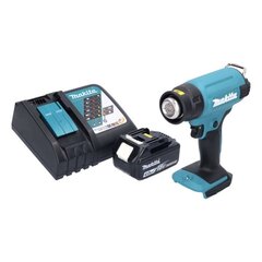 Аккумуляторный пистолет горячего воздуха Makita DHG 180 RM1, 18 В, с аккумулятором и зарядным устройством цена и информация | Строительные фены | 220.lv