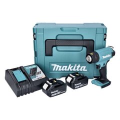 Makita DHG 180 RMJ bezvadu karstā gaisa pistole 18 V 550 °C + 2x akumulators 4,0 Ah + lādētājs + Makpac cena un informācija | Celtniecības fēni | 220.lv