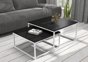 Kafijas galdiņu komplekts ADRK Furniture Kama, melns/balts цена и информация | Журнальные столики | 220.lv