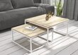 Kafijas galdiņu komplekts ADRK Furniture Kama, gaiši brūns/balts cena un informācija | Žurnālgaldiņi | 220.lv