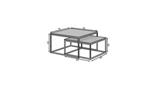 Комплект кофейных столиков ADRK Furniture Kama, коричневый/черный цвет цена и информация | Журнальные столики | 220.lv