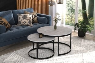 Комплект кофейных столиков ADRK Furniture Okin, серый/черный цвет цена и информация | Журнальные столики | 220.lv