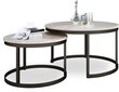 Kafijas galdiņu komplekts ADRK Furniture Okin, pelēks/melns cena un informācija | Žurnālgaldiņi | 220.lv
