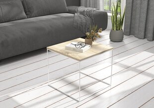 Kafijas galdiņš ADRK Furniture Elena 50x50 cm, gaiši brūns/balts cena un informācija | Žurnālgaldiņi | 220.lv