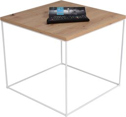 Kafijas galdiņš ADRK Furniture Elena 50x50 cm, brūns/balts cena un informācija | Žurnālgaldiņi | 220.lv