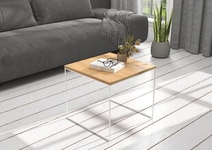 Kafijas galdiņš ADRK Furniture Elena 50x50 cm, brūns/balts cena un informācija | Žurnālgaldiņi | 220.lv