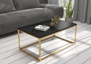 Kafijas galdiņš ADRK Furniture Narisa 100x60 cm, melns/zeltains cena un informācija | Žurnālgaldiņi | 220.lv