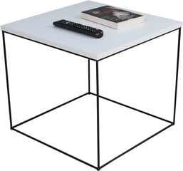 Kafijas galdiņš ADRK Furniture Elena 50x50 cm, balts/melns cena un informācija | Žurnālgaldiņi | 220.lv