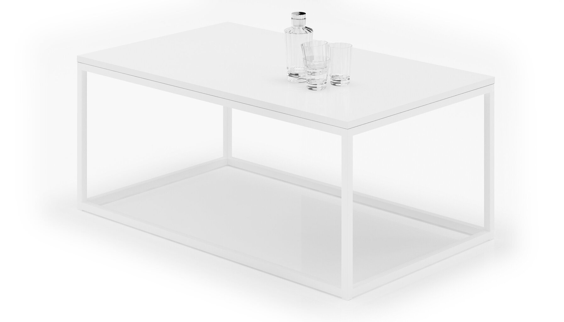 Kafijas galdiņš ADRK Furniture Narisa 100x60 cm, balts cena un informācija | Žurnālgaldiņi | 220.lv