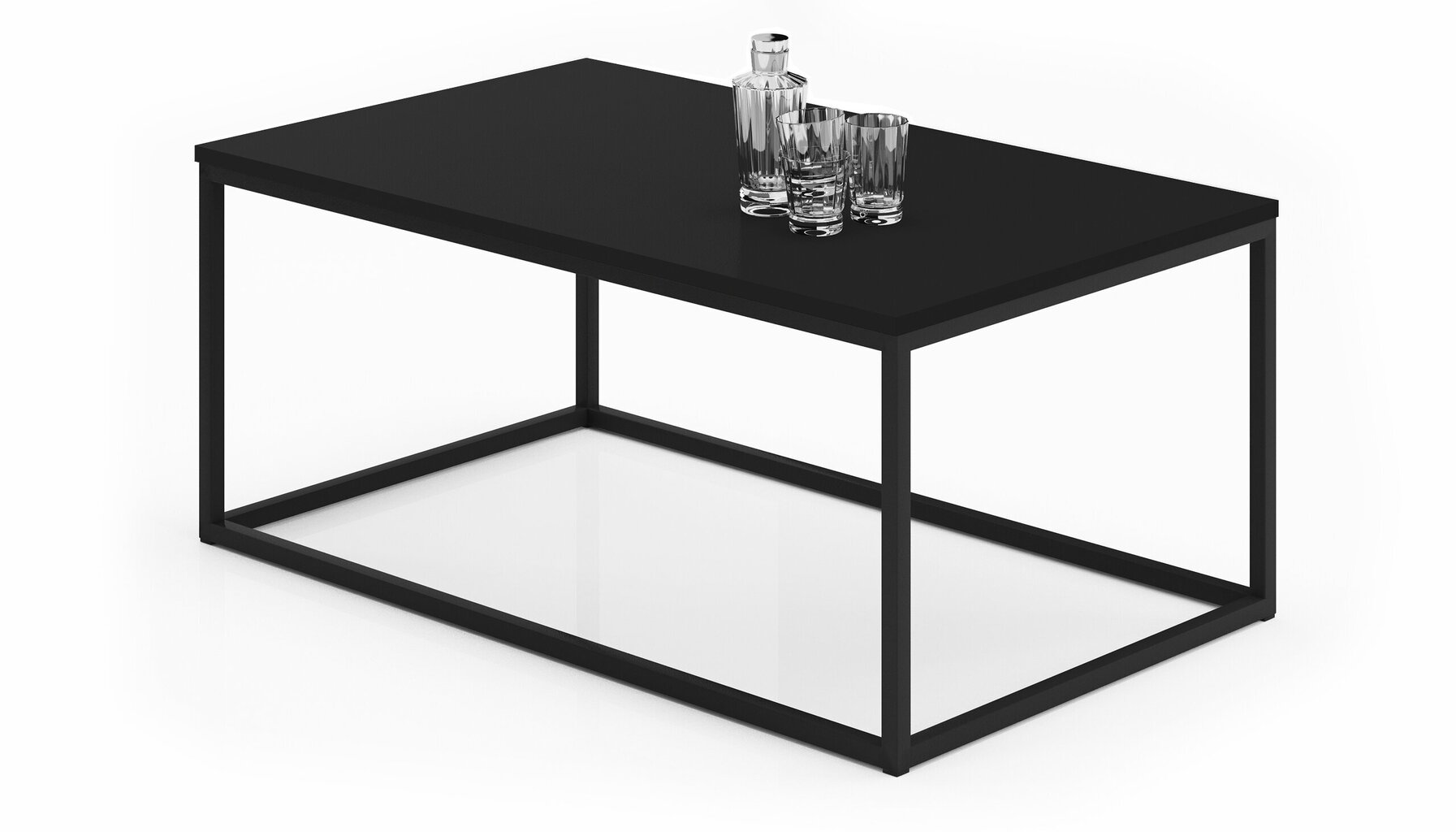 Kafijas galdiņš ADRK Furniture Narisa 100x60 cm, melns cena un informācija | Žurnālgaldiņi | 220.lv