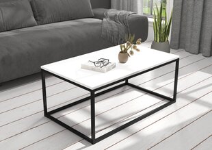 Kafijas galdiņš ADRK Furniture Narisa 100x60 cm, balts/melns cena un informācija | Žurnālgaldiņi | 220.lv