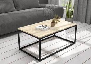 Kafijas galdiņš ADRK Furniture Narisa 100x60 cm, gaiši brūns/melns cena un informācija | Žurnālgaldiņi | 220.lv