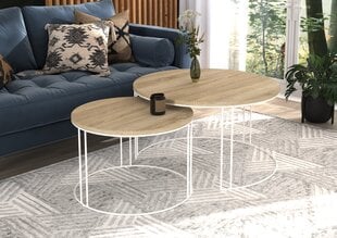 Комплект кофейных столиков ADRK Furniture Etta, светло-коричневый/белый цвет цена и информация | Журнальные столики | 220.lv