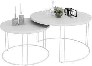Kafijas galdiņu komplekts ADRK Furniture Etta, balts цена и информация | Журнальные столики | 220.lv