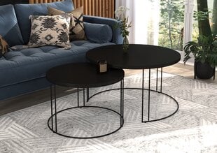 Kafijas galdiņu komplekts ADRK Furniture Etta, melns цена и информация | Журнальные столики | 220.lv