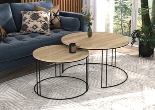 Комплект кофейных столиков ADRK Furniture Etta, светло-коричневый/черный цвет цена и информация | Журнальные столики | 220.lv