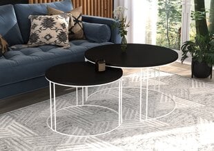 Комплект кофейных столиков ADRK Furniture Etta, черный/белый цвет цена и информация | Журнальные столики | 220.lv