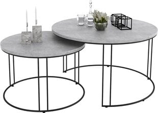 Комплект кофейных столиков ADRK Furniture Etta, серый/черный цвет цена и информация | Журнальные столики | 220.lv