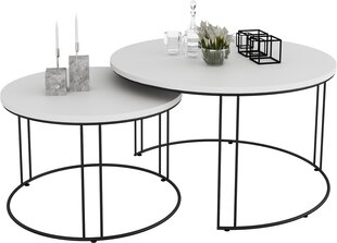 Комплект кофейных столиков ADRK Furniture Etta, белый/черный цвет цена и информация | Журнальные столики | 220.lv