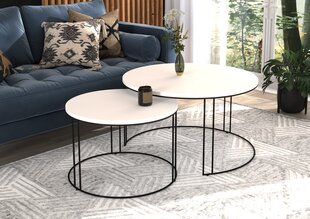 Комплект кофейных столиков ADRK Furniture Etta, белый/черный цвет цена и информация | Журнальные столики | 220.lv