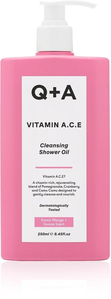 Dušas eļļa Q+A Vitamin A.C.E. Cleansing Shower Oil, 250 ml cena un informācija | Dušas želejas, eļļas | 220.lv