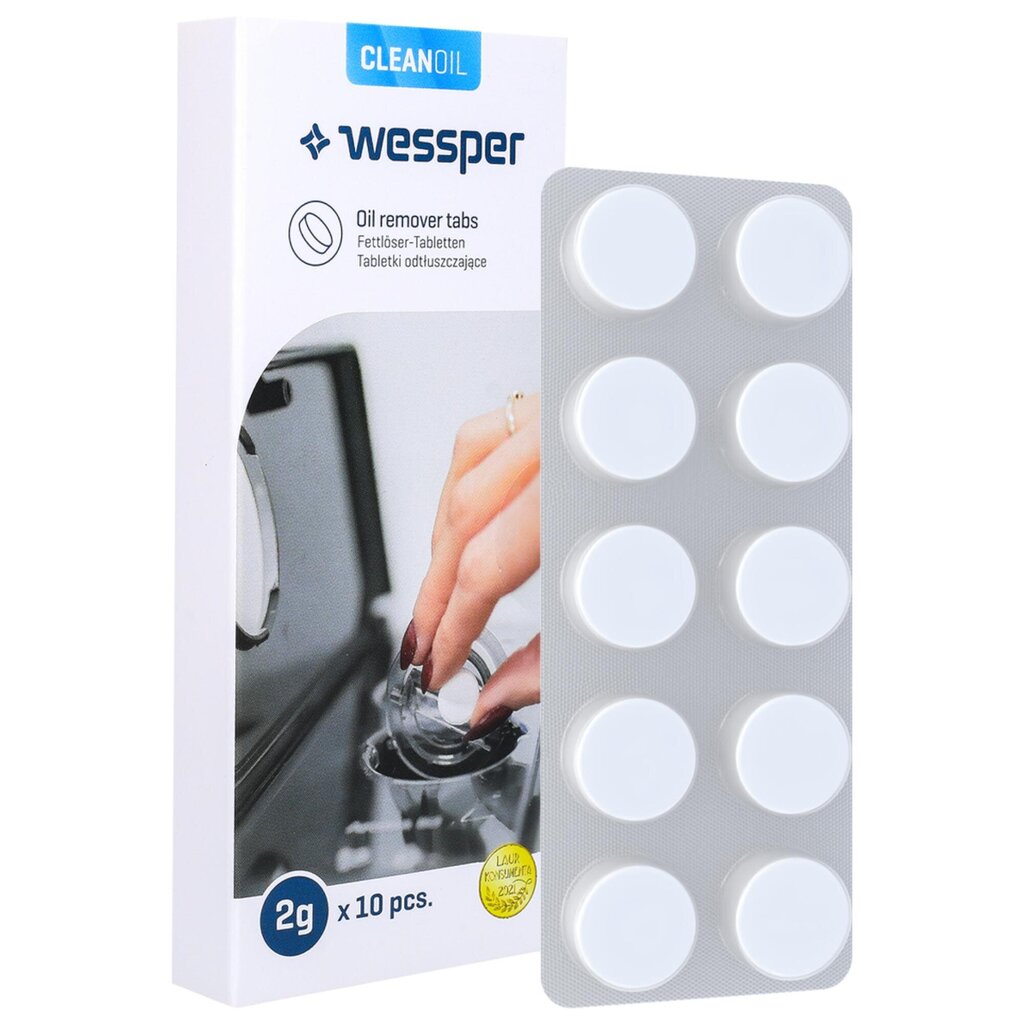 Tīrīšanas tabletes kafijas automātiem Wessper CleanOil, 10x2g cena un informācija | Tīrīšanas līdzekļi | 220.lv