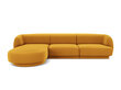 Dīvāns Micadoni Home Miley Miley 259x155x74 cm, dzeltens цена и информация | Dīvāni | 220.lv