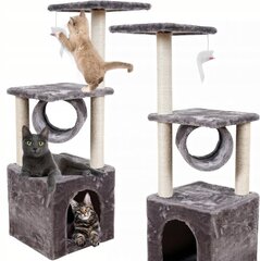 Kaķu skrāpis ar 4 stāviem, 90cm cena un informācija | Kaķu mājas, nagu asināmie | 220.lv