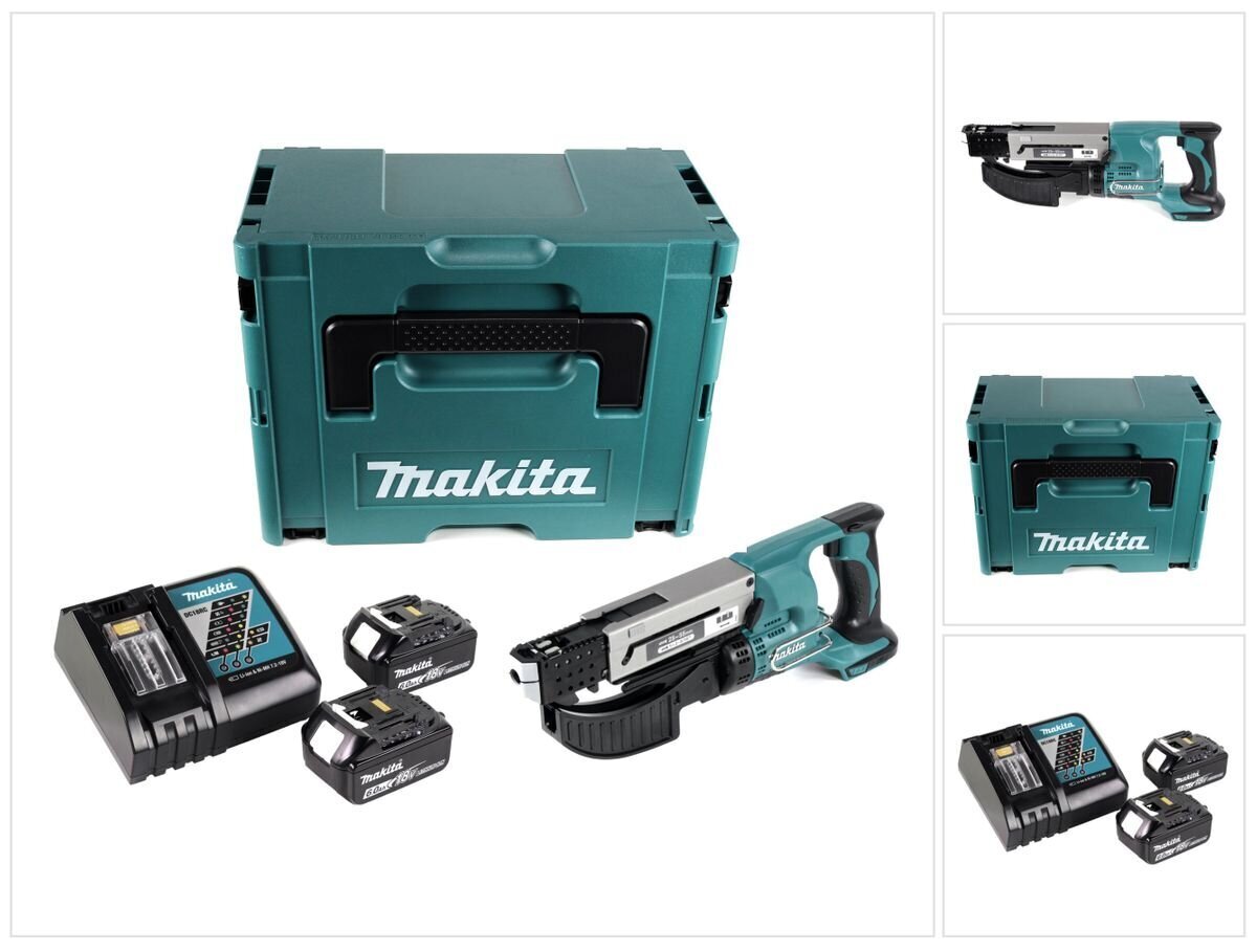 Makita DFR 550 RGJ Akumulatora skrūvgriezis 18 V 25 - 55 mm + 2x Baterijas 6,0 Ah + lādētājs + Makpac cena un informācija | Skrūvgrieži, urbjmašīnas | 220.lv